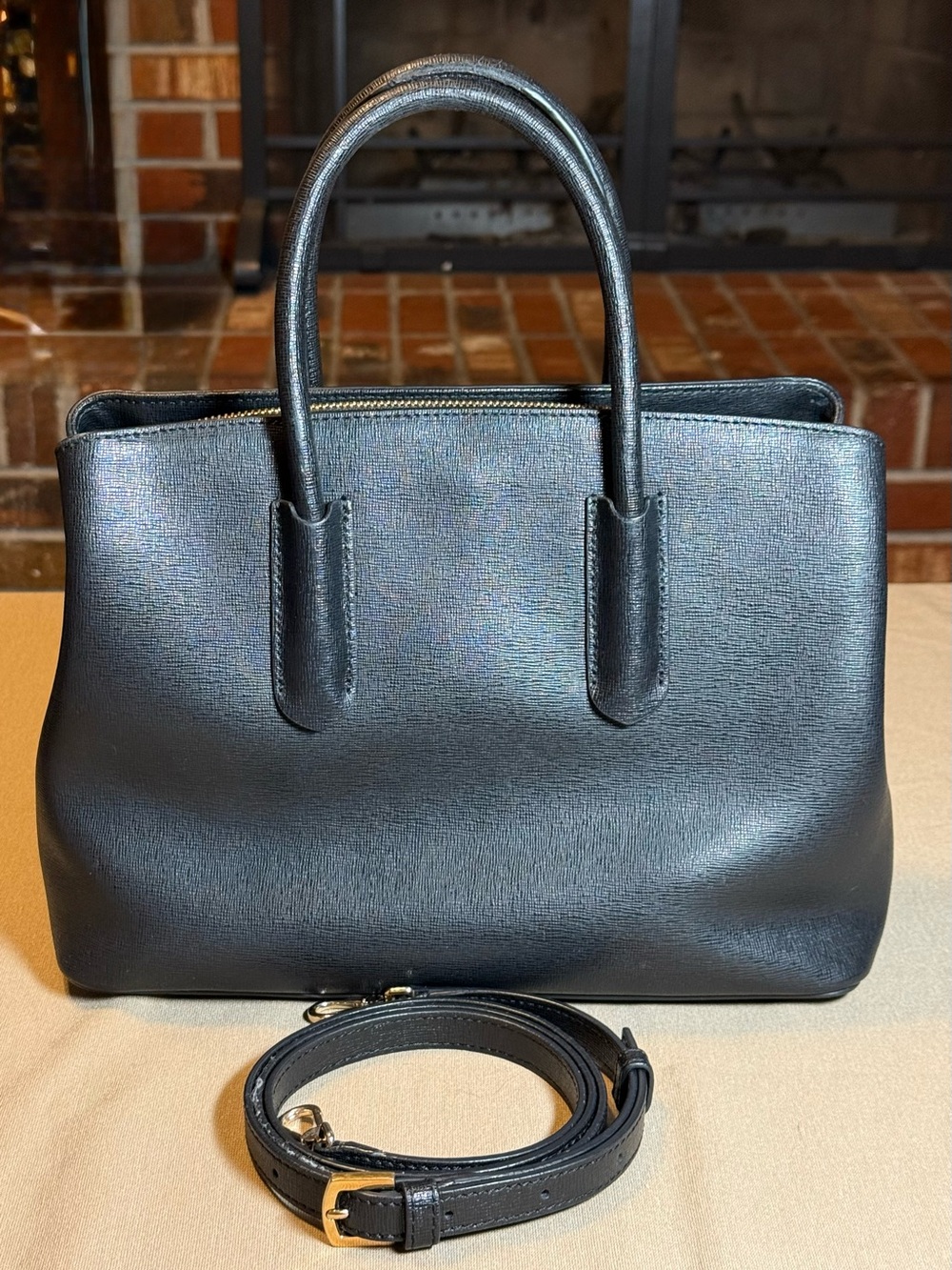 Furla Tessa Saffiano Leather Top-Handle Tote EUC - Picture 3 of 16
